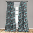 thumbnail image 5 of Ambesonne Butterflies Curtains, Continuous Floral Art, Pair of 28"x95", Seafoam and Grey, 5 of 5