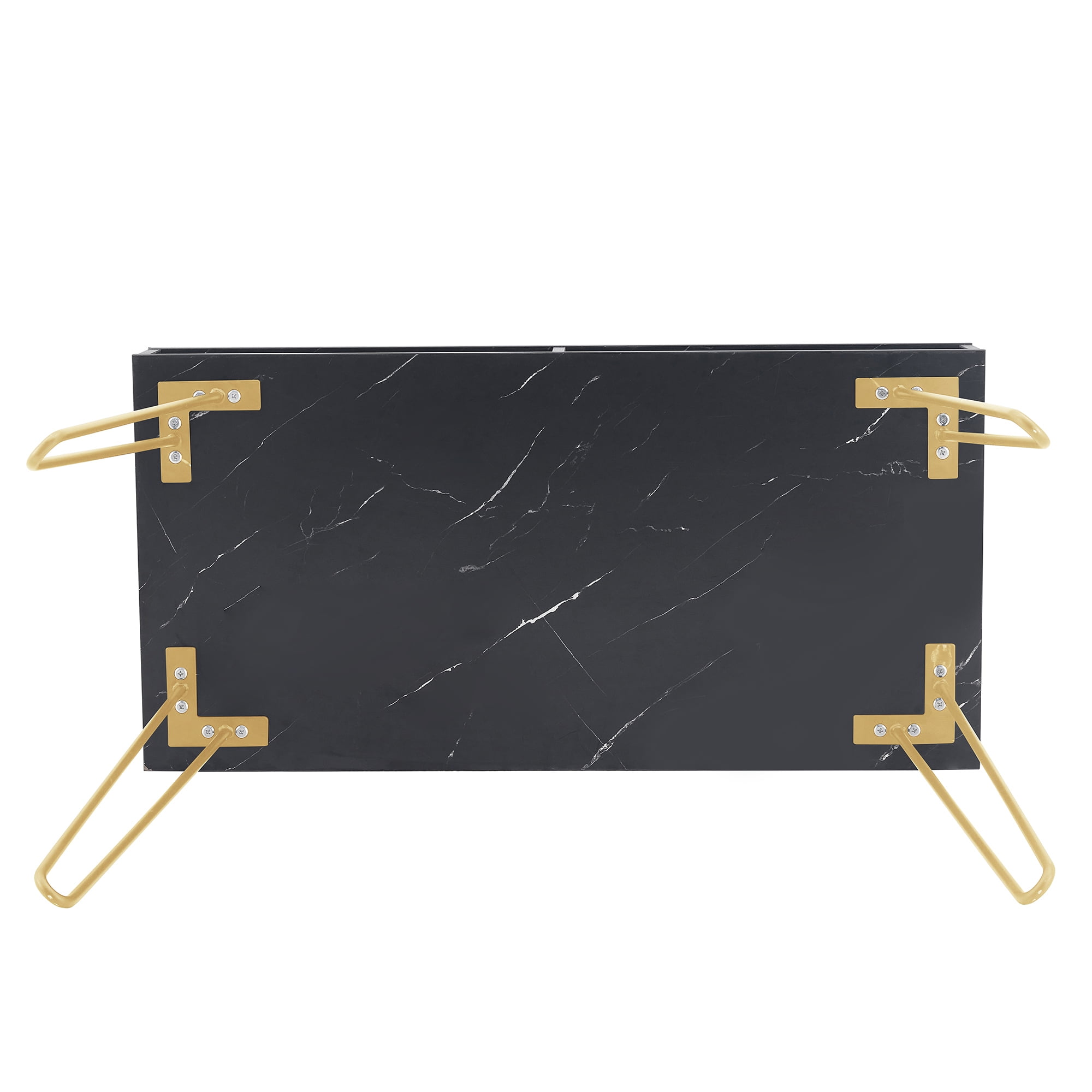 Private Jungle Beauty Table Consoles Table Side end Table Modern Marble MDF top,with Sturdy glod Metal Legs for Bedroom, Living Room, Dining Room, Kitchen,Black Private Jungle Beauty Table Consoles Table Side end Table Modern Marble MDF top,with Sturdy glod Metal Legs for Bedroom, Living Room, Dining Room, Kitchen,Black