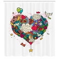 thumbnail image 3 of Ambesonne Love Shower Curtain, Love Doodle Hearts, 69"Wx70"L, Multicolor, 3 of 3