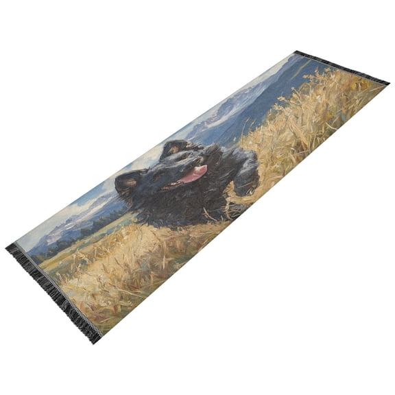Runner Rug Classical Black Dog Style Pattern 72x23.5 indoor Washable Runner Rug