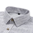 thumbnail image 4 of Ceisia Men's Oversize Flax Long-Sleeve Button-Down Shirt for Spring/Summer Casual & Smart Wear Gift, 4 of 9