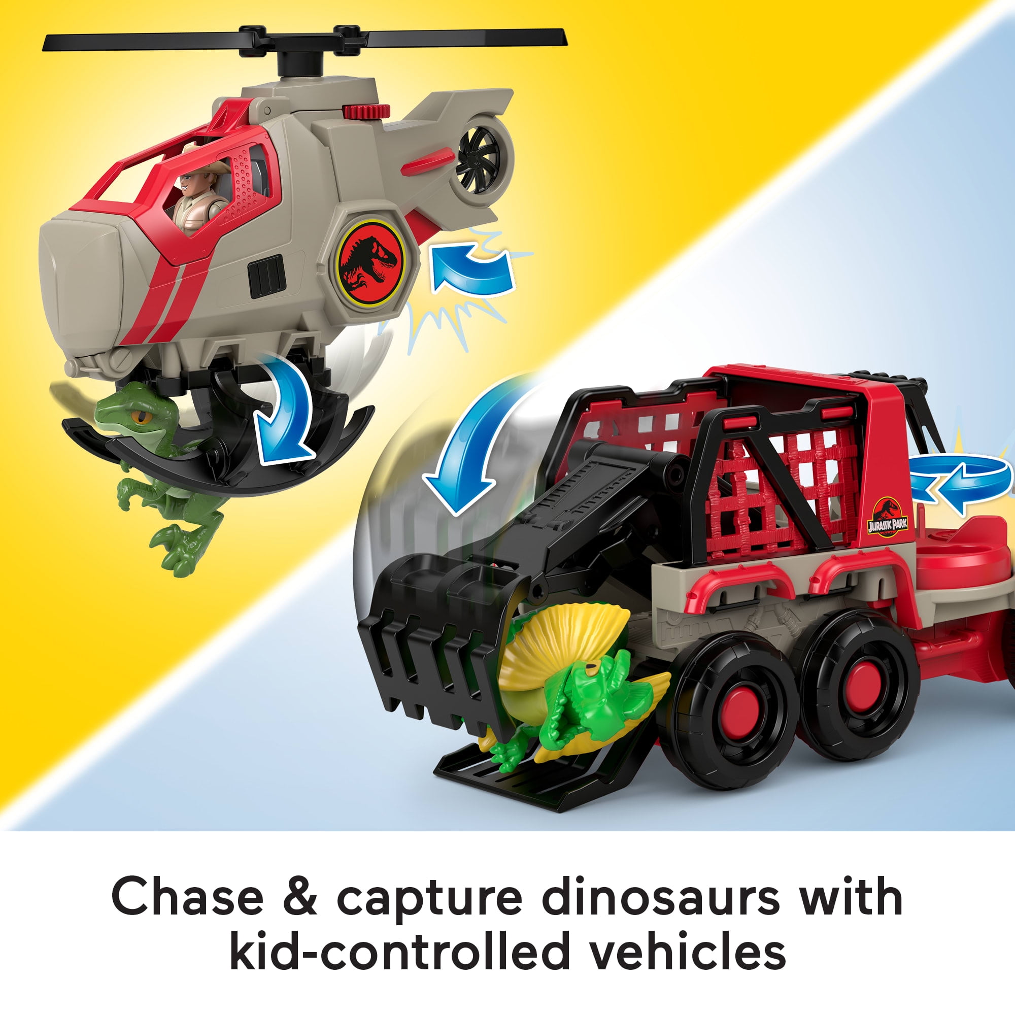 Imaginext Jurassic Park Dinosaur Recon 19-Piece Figure Playset for Kids, Classic Movie Characters