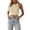 Khaki, variant on Women's Sleeveless Crewneck Cropped Tank Top for Everyday Wear Lightweight Basic Tee for Spring and Autumn Versatile Summer Casual Tops for Women