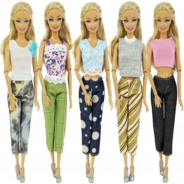 Likable Lovely 10Pcs Random Style For Barbie Doll Fashion Cute Casual Wear Clothes/Outfit 5
