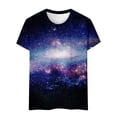 thumbnail image 3 of MEICHEN Women's Galactic T Shirt 3D Starry Print Short Sleeve Crewneck Fashion Planetary Outfit for Clothing, 3 of 4