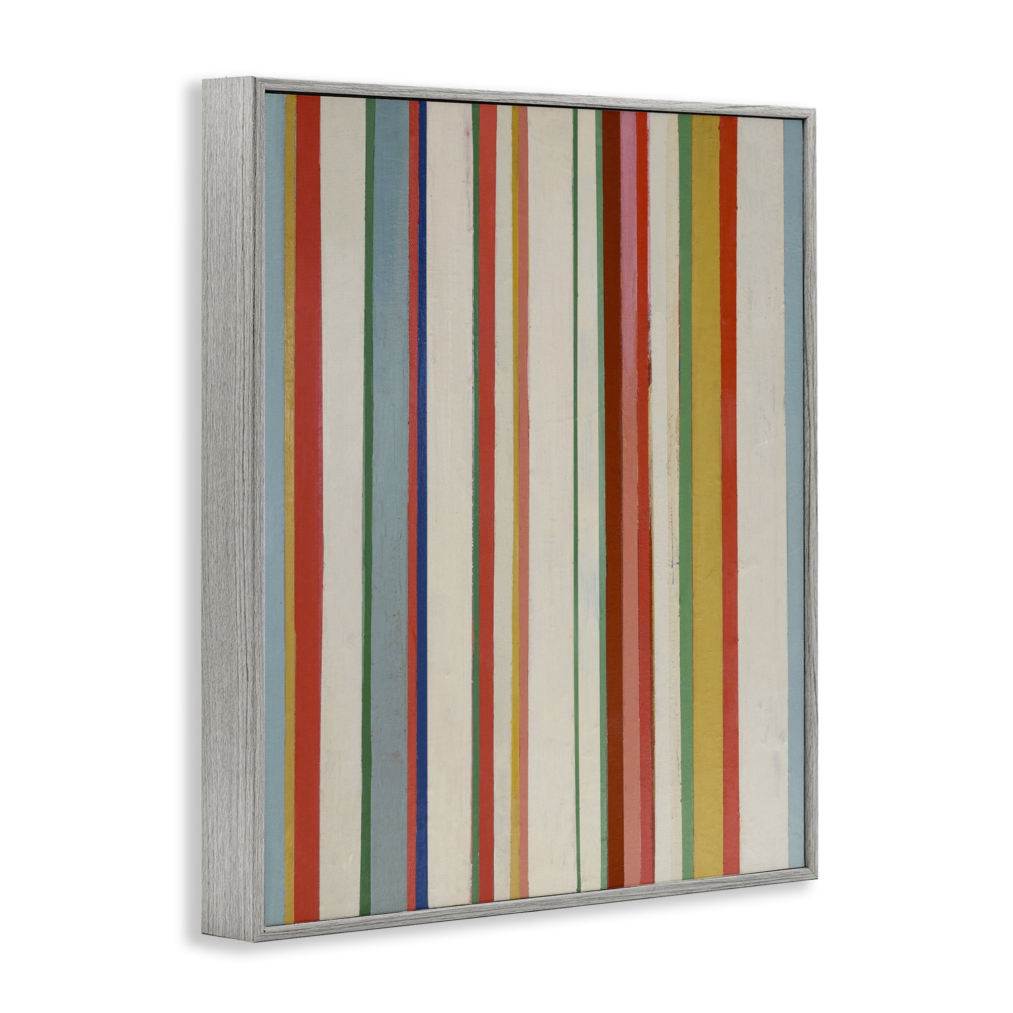 Stupell Industries Linear Rustic Stripes Abstract Painting Gray Framed Art Print Wall Art, 24 x 30