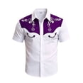 thumbnail image 4 of CONZONE Mens Buttons Down Shirts Short Sleeve Shirts for Men Trendy Western Cowboy Embroidery Collared Soft Lightweight Summer Tops, 4 of 4