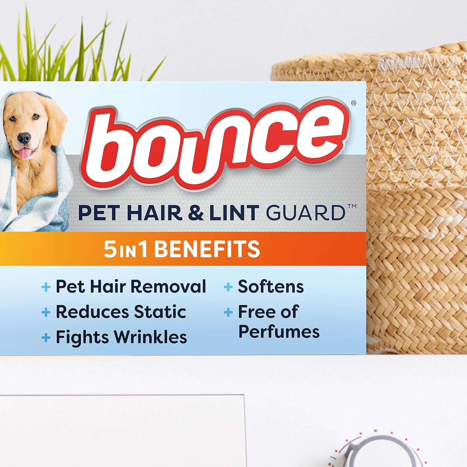 Pet Hair and Lint Guard Mega Dryer Sheets with 3X Pet Hair Fighters, Unscented, 130 Count