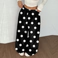 thumbnail image 2 of Palazzo Pajama Pants Women Baggy Wide Leg Fleece Pj Bottoms Soft Fluffy Polka Dot Pajama Pants 2025 Fashion Fall Winter High Waisted Trousers Black XL, 2 of 5