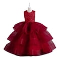 thumbnail image 2 of Vestido de malla para niña, vestido de princesa, vestido de noche de alta gama para cumpleaños de niña de flores, 2 of 6