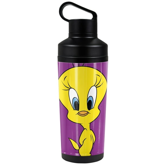 Looney Tunes Official Tweety Bird Pose 18 oz Insulated Water Bottle, Leak Resistant, Vacuum Insulated Stainless Steel with 2-in-1 Loop Cap