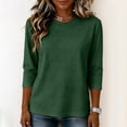 thumbnail image 6 of Womens Crew Neck 3/4 Sleeve Tops Casual T Shirts Fall Loose Fit Dressy Plain Basic Tops M, 6 of 6