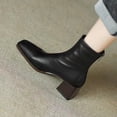 thumbnail image 1 of Botines de mujer de lujo de cuero genuino tacones altos cremallera negro Chelsea bota corta 2022 elegantes botines femeninos diseñador Shoes36 Gao Jinjia LED, 1 of 2