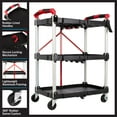 thumbnail image 3 of Stalwart Folding Cart - Collapsible Cart with 50lb Capacity Per Shelf, 3 of 11