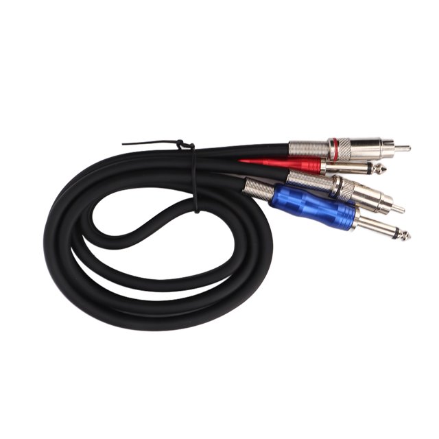 6.35mm TS To RCA Cable, Corrosion Resistant Noise Isolation Flexible Male To Male Detachable Dual 1/4 Inch TS To Dual RCA Cable for VCD for Speaker