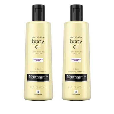 (2 pack) Neutrogena Moisturizing Light Sesame Body Oil, Fragrance-Free, 8 fl. (Best Body Oil Fragrance)
