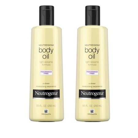 Fl Oz Body Oil - (2 pack) Neutrogena Moisturizing Light Sesame Body Oil, Fragrance-Free, 8 fl. oz