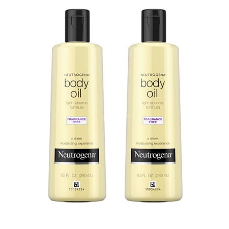 (2 pack) Neutrogena Moisturizing Light Sesame Body Oil, Fragrance-Free, 8 fl. (Best Body Oil Fragrance)