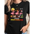 thumbnail image 1 of Women's Cute Flamingos Short Sleeved Crew Collar Casual T-shirt for Halloween, Merry Christmas, and Thanksgiving - Summer and Spring Wear Tee For Adult, Men, Women, Teen, Teenager, Adolescent, Youth, 1 of 6