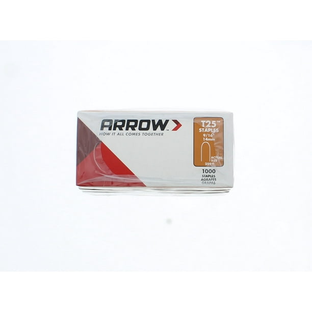 Arrow Fastener 259 T25/T2025 9/16-Inch Staples, 6-Pack (6,000 Staples in  Total) 