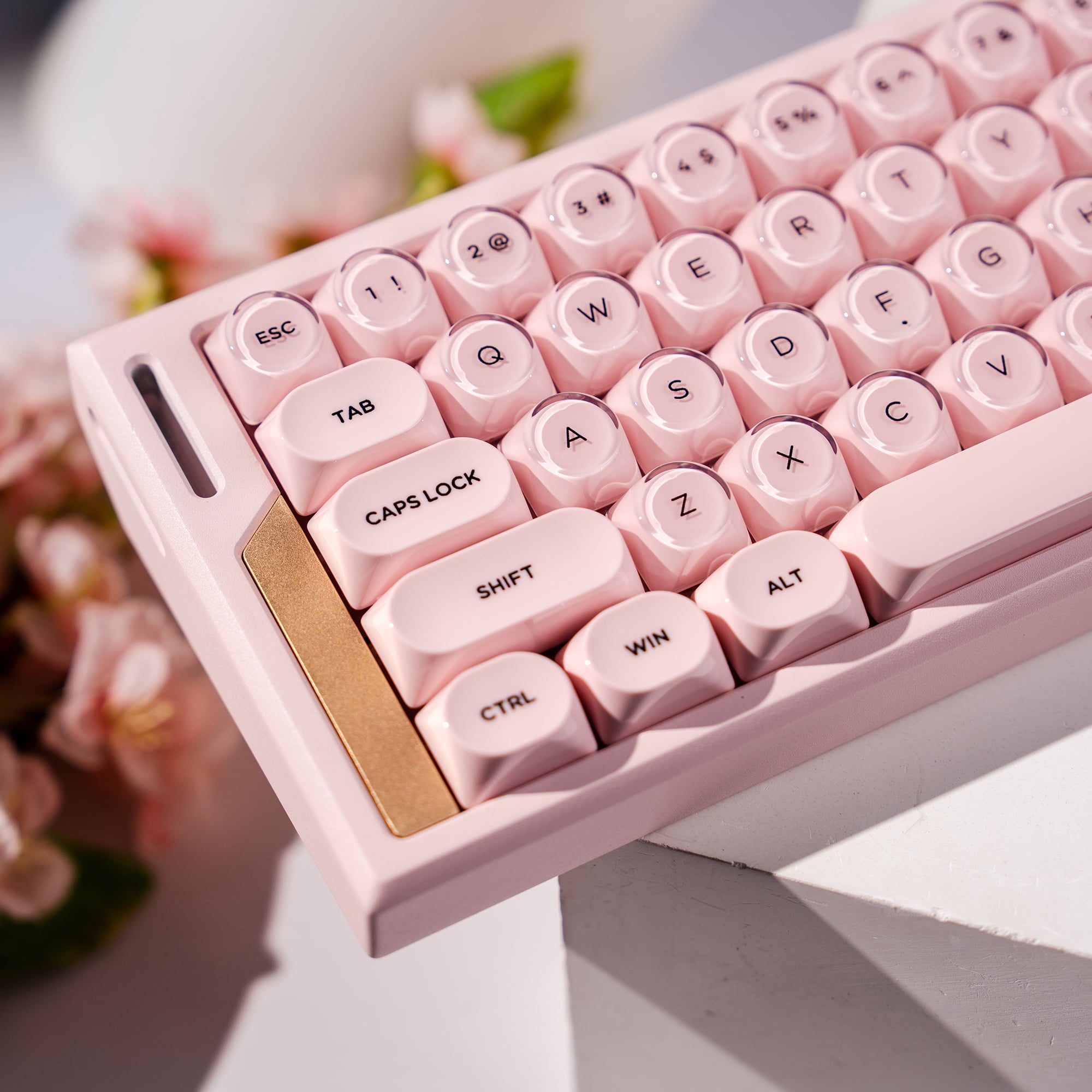 128 Keys 2.0 Bright Pink Liquid Foundation Keycap HOA Profile PBT Double Shot Keycap For Mx Switch Mechanical Keyboard Caps