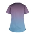 thumbnail image 4 of Rciityk Womens Scrub Tops Summer Causal Gradient Print Nursing Uniform Stretch V Neck Short Sleeve Workwear Blouse with Pockets Gray L, 4 of 5