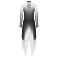 thumbnail image 4 of Oyolan Women Asymmetrical Praise Dance Dress Long Sleeve Contemporary Dance Costumes Black XXL, 4 of 5