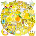 thumbnail image 2 of Paquete de pegatinas amarillas con dibujos animados bonitos, 50 unidades, impermeables, 2 of 2