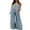 Blue, variant on Rdhnmea Women Loose Fit Denim Overalls Vintage Washed Raw Trim Adjustable Straps Wide Leg Long Pants Frayed Jean Jumpsuit