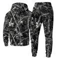 thumbnail image 5 of JULMCOMO Mens Tracksuit Tree Leaf Print Drawstring Hooded Casual Loose Fit Pullover Sweatshirt Drawstring Jogging Pants Sweatsuit Fall Winter 2 Piece Sets Gray 3XL, 5 of 5