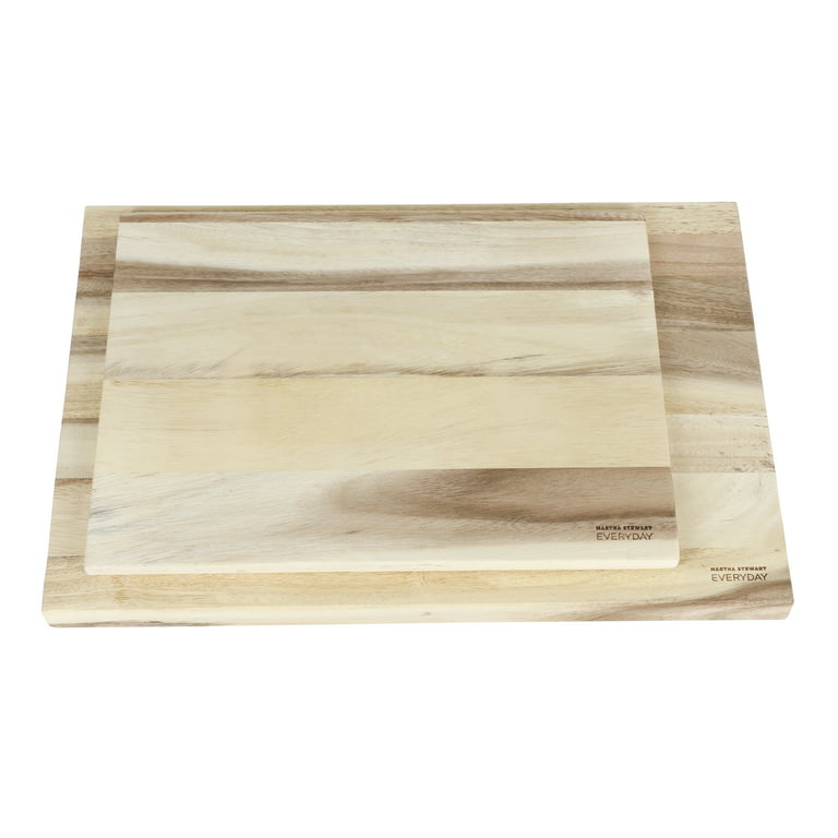 NEW Martha Stewart Acacia Wood Cutting Board Chop & Slide 14 x 9-1/2