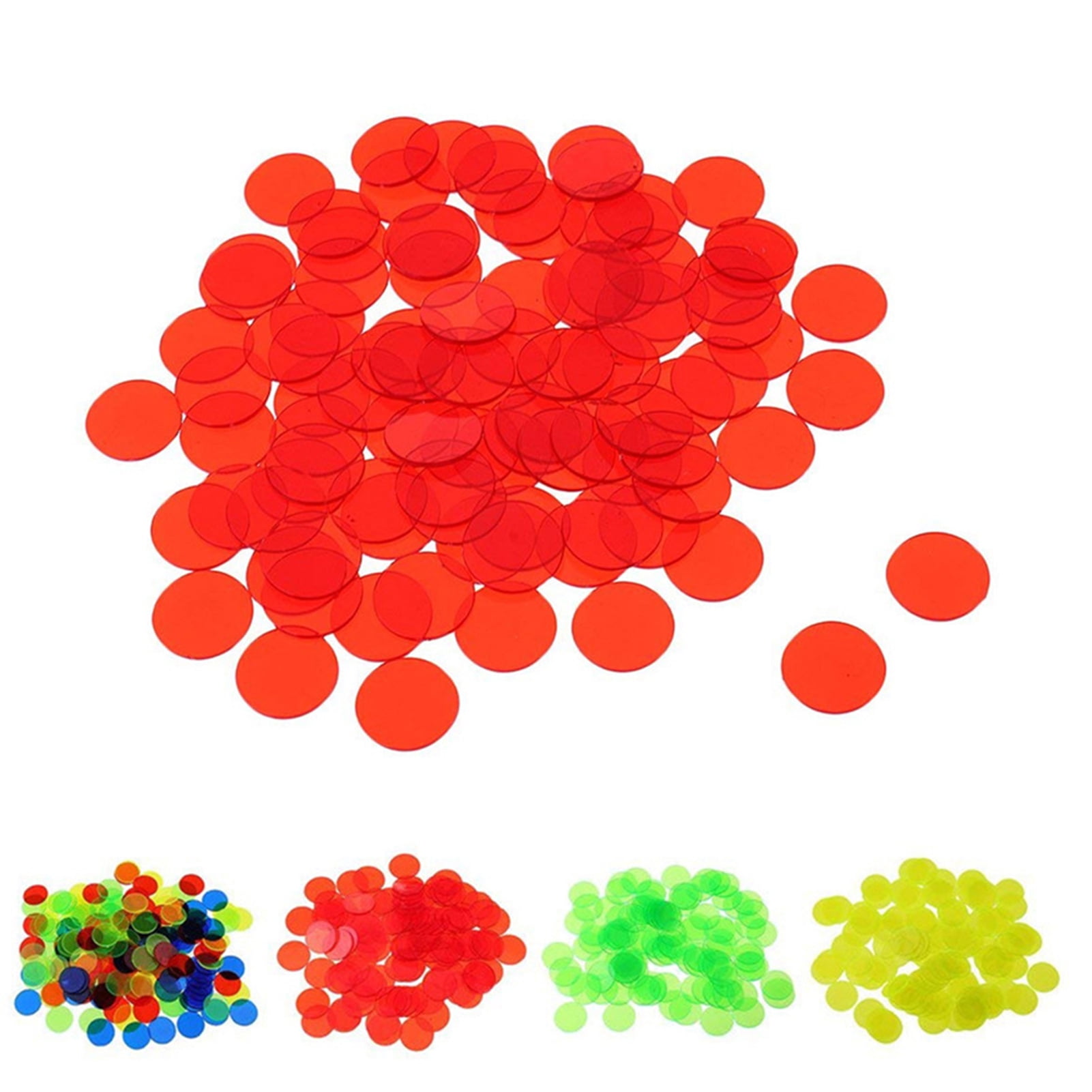 200 Jetons Transparents 19mm - Multicolores, Pour Bingo, Maths, Jeux De Comptage