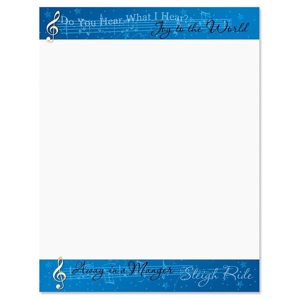 Songs of the Season Christmas Letter Papers Set of 25 Christmas