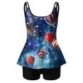 thumbnail image 4 of Zhden Womens Tankini Swimsuits with Shorts American Flag Graphic Two-Piece Tankini Swimsuits Tummy Control Tankini Swimsuits(Z02-Sky Blue,L), 4 of 5