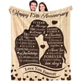 thumbnail image 1 of LHSHID 15 Year Anniversary Wedding Gifts for Her Him Blanket Anniversary Wedding Gift 15th Anniversary Marriage Gifts 15th Anniversary Crystal Gifts for Men Wife Husband Couple Throw Blanket 60"x80", 1 of 7