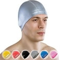 thumbnail image 2 of Swimming Caps for Women Swim Cap Men Adult Kids Girls Boys Youth Hat (Silver Color), 2 of 3