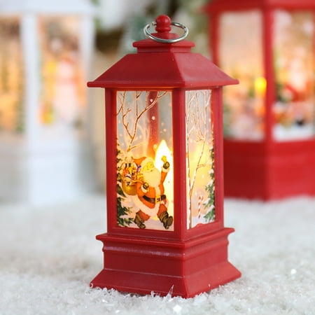 

Docooler Retro Wind Lamp Christmas Printing Pattern Home Night Light Christmas Desktop Decoration (Large red Santa Claus)