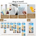thumbnail image 6 of Ocean Sunset Window Privacy Film, Beach Blue Sky Coastal Seashore Summer Static Cling UV Sun Blocking Heat Control Window Tint Day and Night, Non-Adhesive One Way Windows Privacy Cover 17.7''x78.7'', 6 of 7