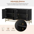 thumbnail image 4 of TUANLUO Black 4-Doors Accent Cabinet with Gold Metal Legs, Entryway Cabinet with Adjustable Shelves, Modern Storage Cabinet, Wood Accent Cabinet Furniture for Living Room Entryway Dining Room, 4 of 10