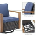 thumbnail image 6 of Planntonneo Wicker Patio Chairs Set of 2, Outdoor Rattan Swivel Glider Rocking Chairs with 4'' Blue Cushions for Porch Balcony Backyard, 6 of 6
