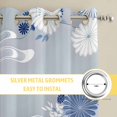 thumbnail image 6 of Blue White Floral Kitchen Curtains Window Panels, Spring Botanical Leaves Farmhouse Insulated Window Treatment Curtain, Grommet Curtains for Bedroom/Living Room/Bathroom, 2 Piece 27.5"Wx39"L, 6 of 8