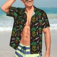 thumbnail image 7 of Bingfone Men's Short Sleeve Button Down Shirts Hawaiian Pineapples Printed Beach Shirt, 7 of 7
