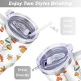 thumbnail image 5 of 40oz Colorful Botanical Mushroom Stainless Steel Flip Straw Tumbler Spill Proof Travel Cup Double Wall Vacuum Insulated Coffee Mug with Top Handle, 5 of 6