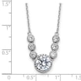 thumbnail image 2 of 925 Sterling Silver Rhodium Plated With Cubic Zirconia With 2in Extension Necklace 16 Inch 9.6mm Wide Pendant Necklace f, 2 of 2