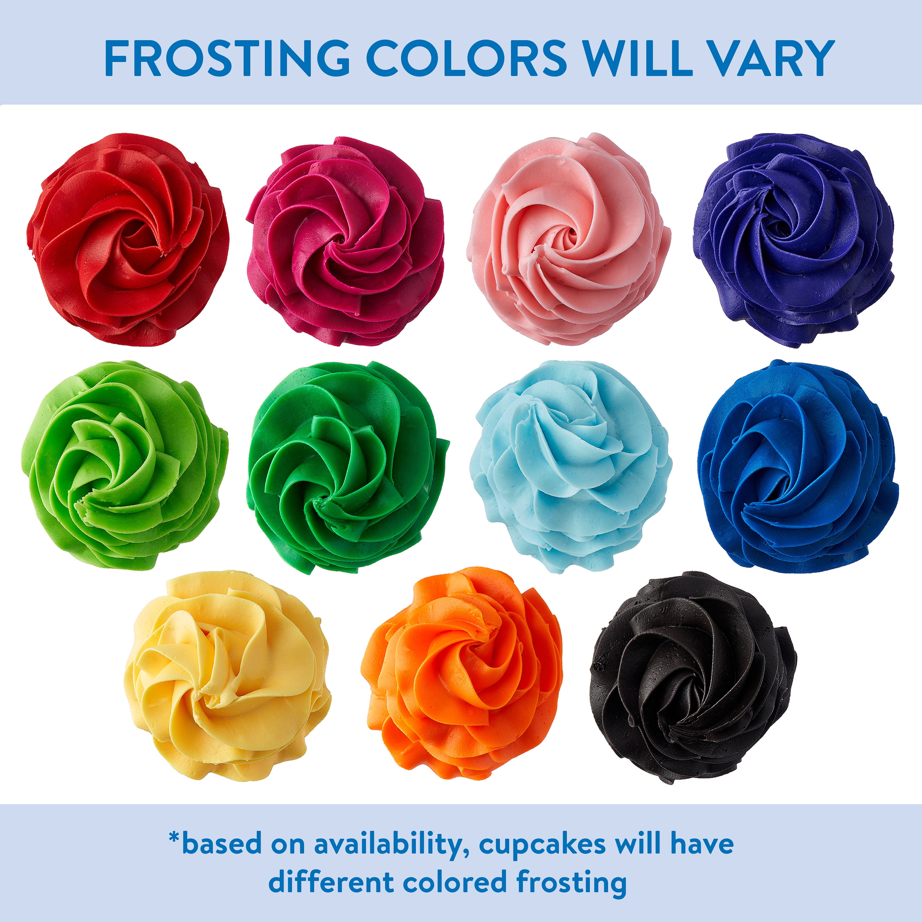 Freshness Guaranteed White Cupcakes with Icing, 52 oz, 24 Count, Colors Will Vary