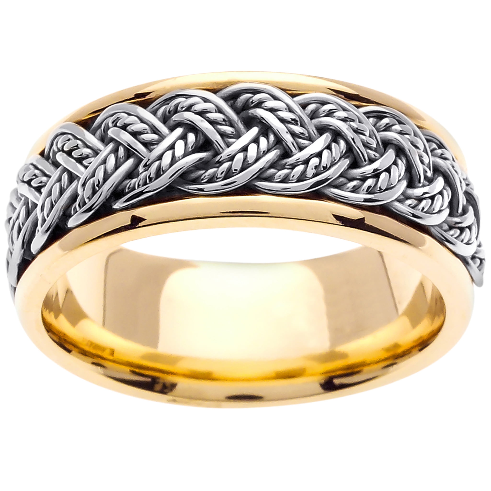 Wedding Rings Depot 18K Two Tone Gold African Braid