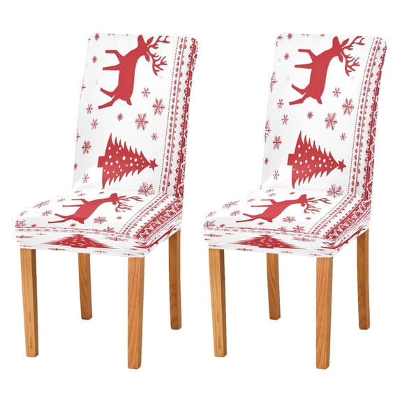 BZSMCE Chairs Slipcovers Dining Chair Covers The Red Christmas Printing Creative Pattern