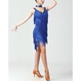 thumbnail image 4 of Whitewed Sequin Deep V Neck Fringe Flapper Dress 1920s Great Gatsby, 4 of 5