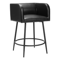 Horbat Counter Stool Black Counter Stool, Modern Style, Plush and durable faux leather fabric, Plywood, Indoor Bar