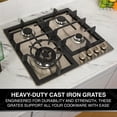 thumbnail image 4 of Urban Living 24-in. Gas Cooktop with 4 Burners in Stainless Steel, 4 of 16
